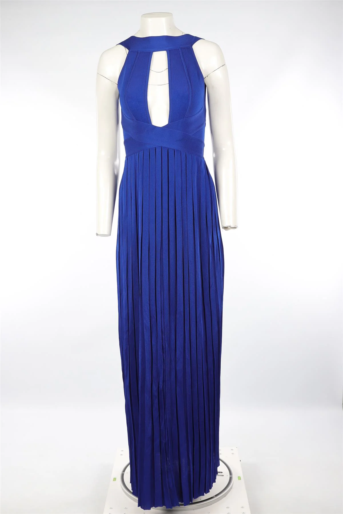 BALMAIN BLUE KNIT MAXI DRESS FR 36 UK 8 - Image 2