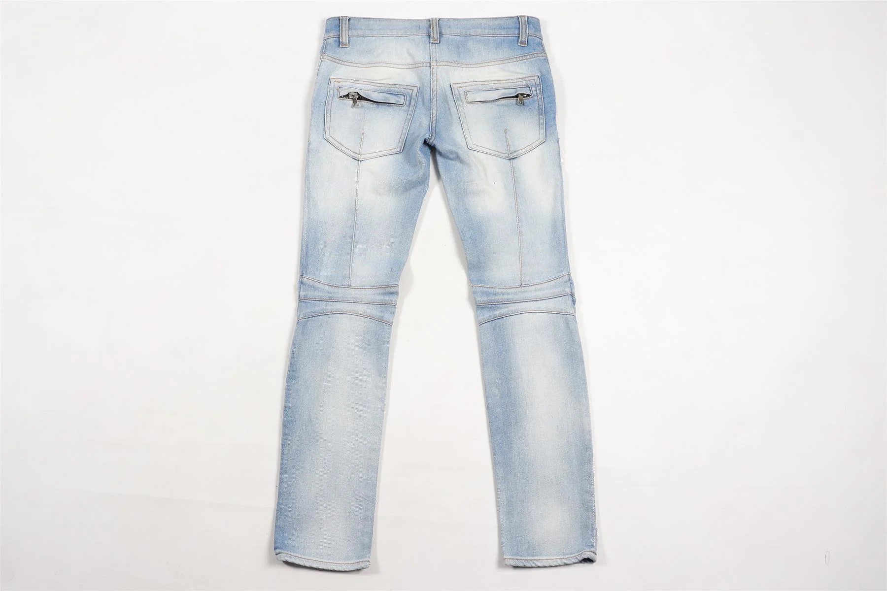 BALMAIN BLUE LOW RISE SKINNY JEANS FR 34 UK 6 - Image 4