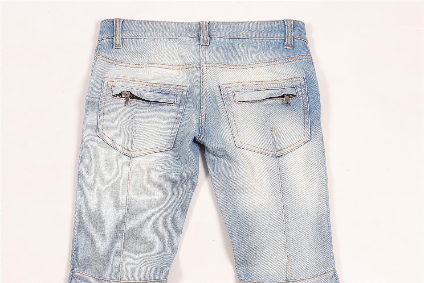 BALMAIN BLUE LOW RISE SKINNY JEANS FR 34 UK 6 - Image 5