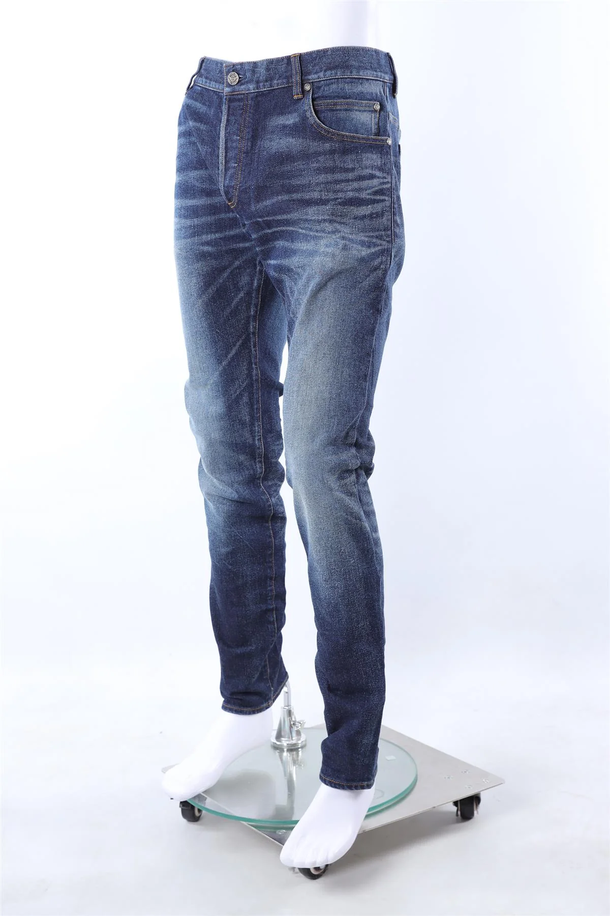 BALMAIN BLUE MEN'S SLIM FIT JEANS UK/US W34 - Image 3