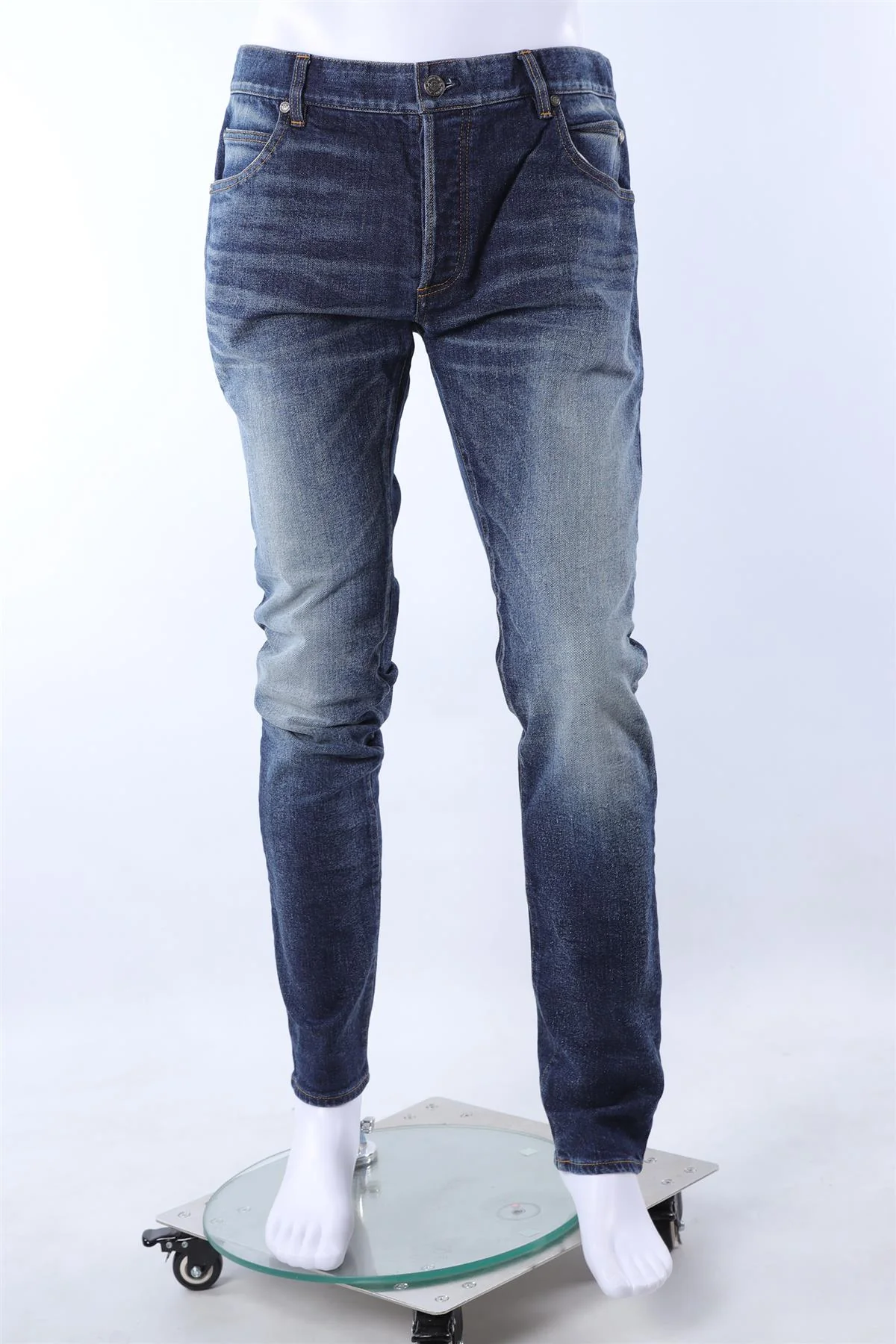 BALMAIN BLUE MEN'S SLIM FIT JEANS UK/US W35 - Image 2