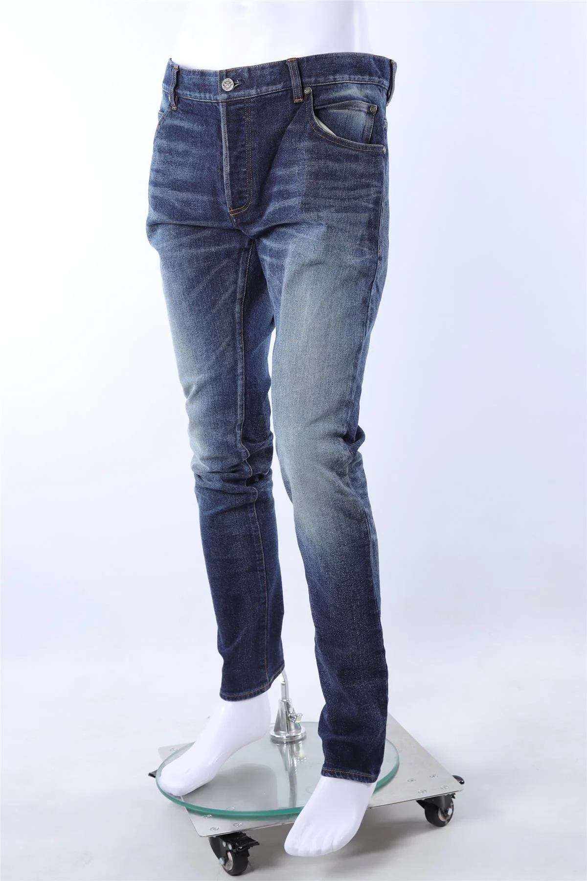 BALMAIN BLUE MEN'S SLIM FIT JEANS UK/US W35 - Image 3
