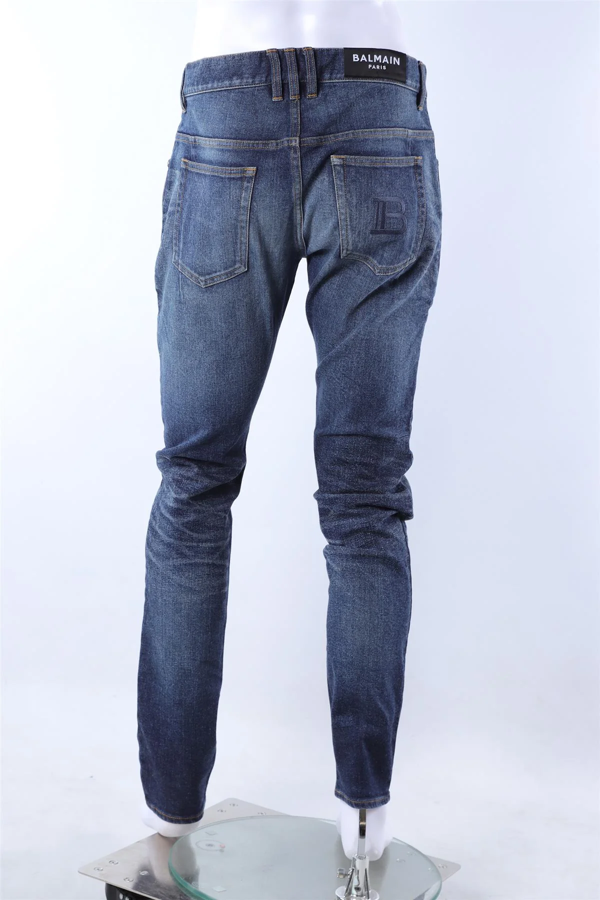 BALMAIN BLUE MEN'S SLIM FIT JEANS UK/US W35 - Image 4
