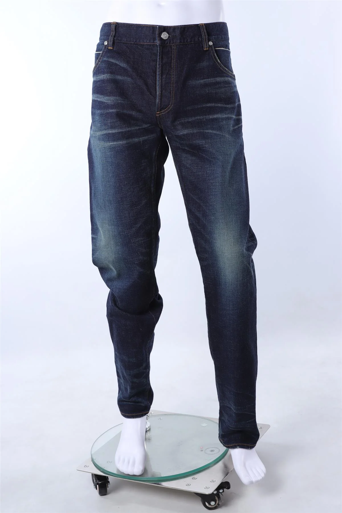 BALMAIN BLUE MEN'S TAPERED JEANS UK/US W36 - Image 2
