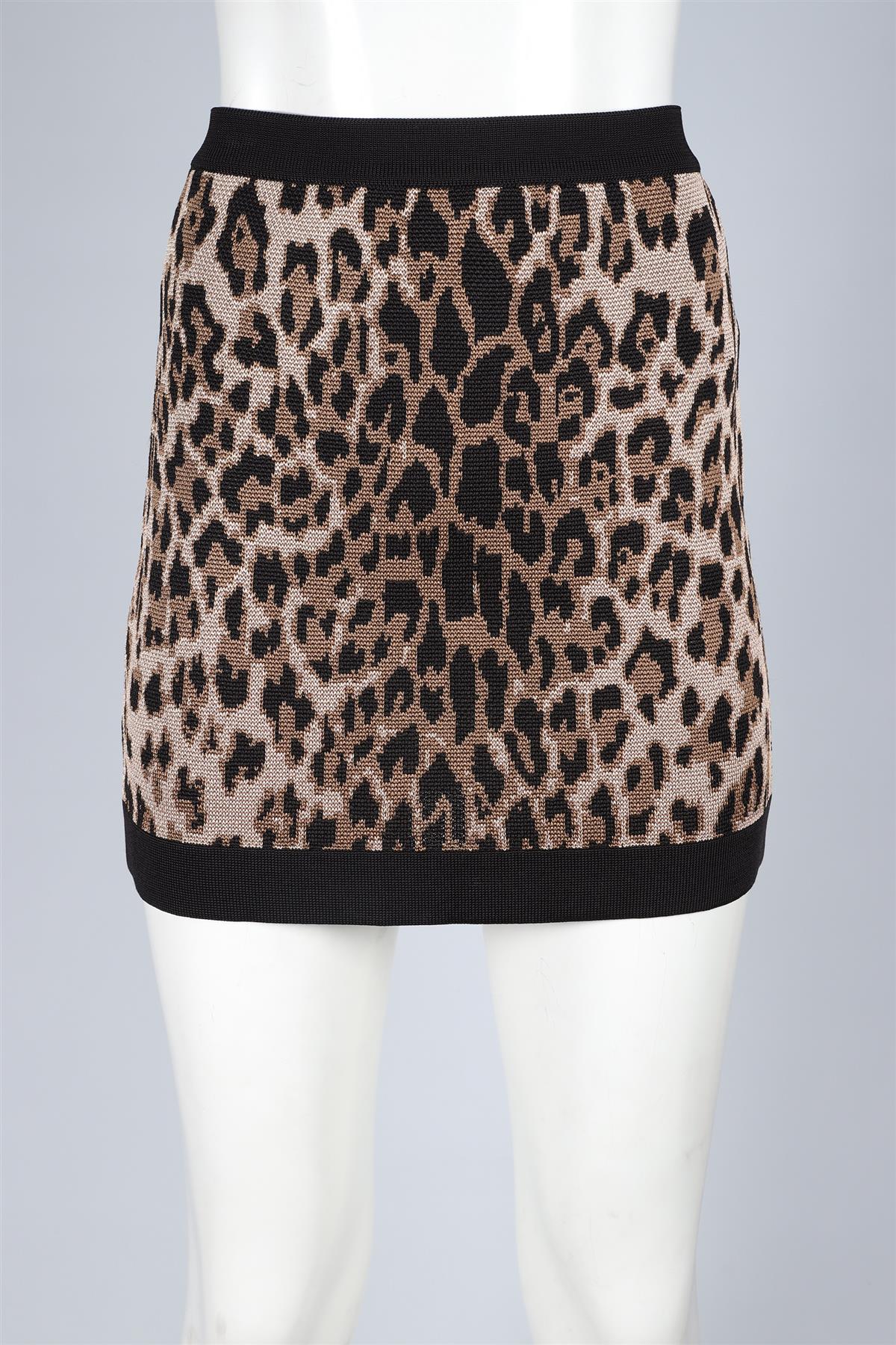 BALMAIN BROWN KNIT MINI SKIRT FR 36 UK 8 - Image 2