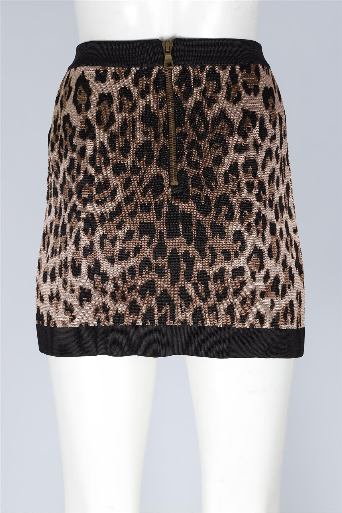 BALMAIN BROWN KNIT MINI SKIRT FR 36 UK 8 - Image 4