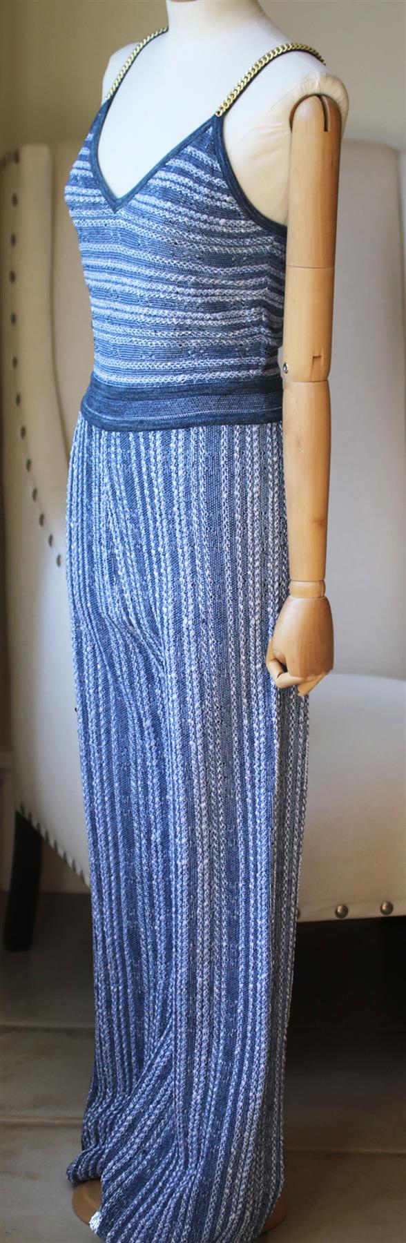 BALMAIN CHAIN TRIMMED STRETCH KNIT JUMPSUIT FR 40 UK 12 - Image 12