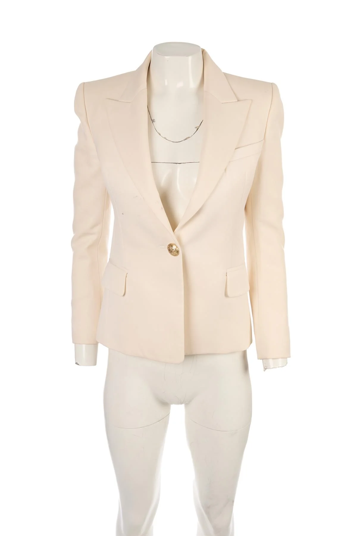 BALMAIN CREAM WOOL BLAZER FR 38 UK 10 - Image 2
