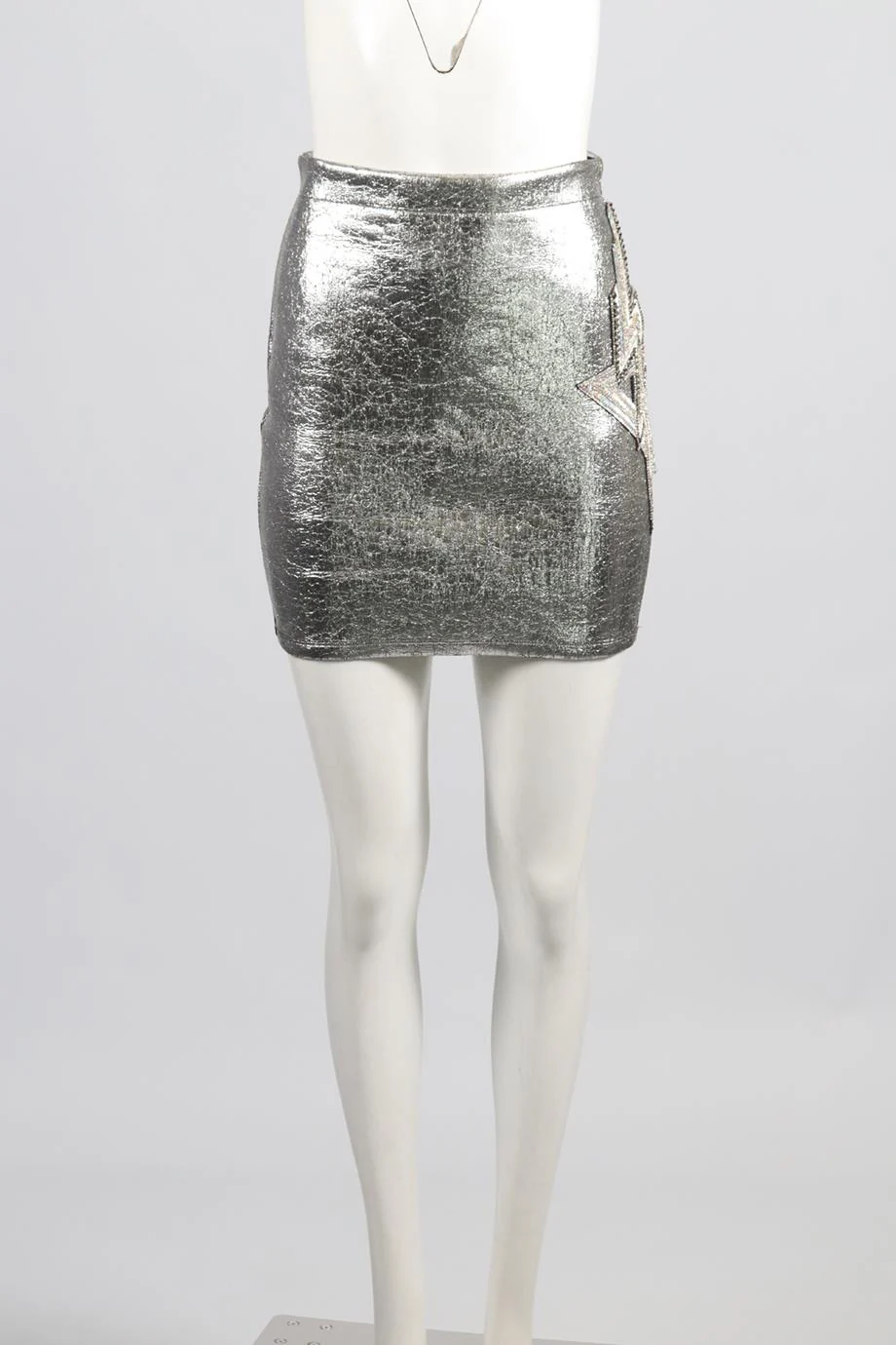 BALMAIN CRYSTAL AND JERSEY MINI SKIRT FR 38 UK 10 - Image 2