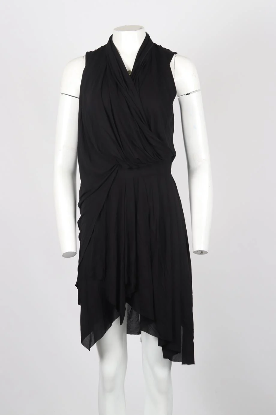 BALMAIN DRAPED JERSEY MINI DRESS FR 36 UK 8 - Image 2