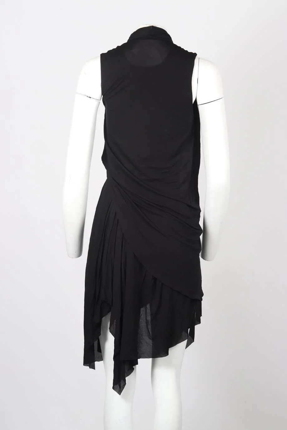 BALMAIN DRAPED JERSEY MINI DRESS FR 36 UK 8 - Image 4