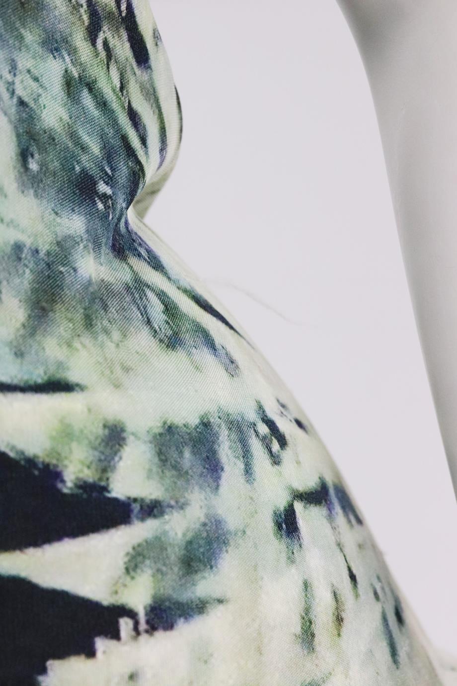 BALMAIN DRAPED PRINTED JERSEY MINI DRESS FR 36 UK 8 - Image 7