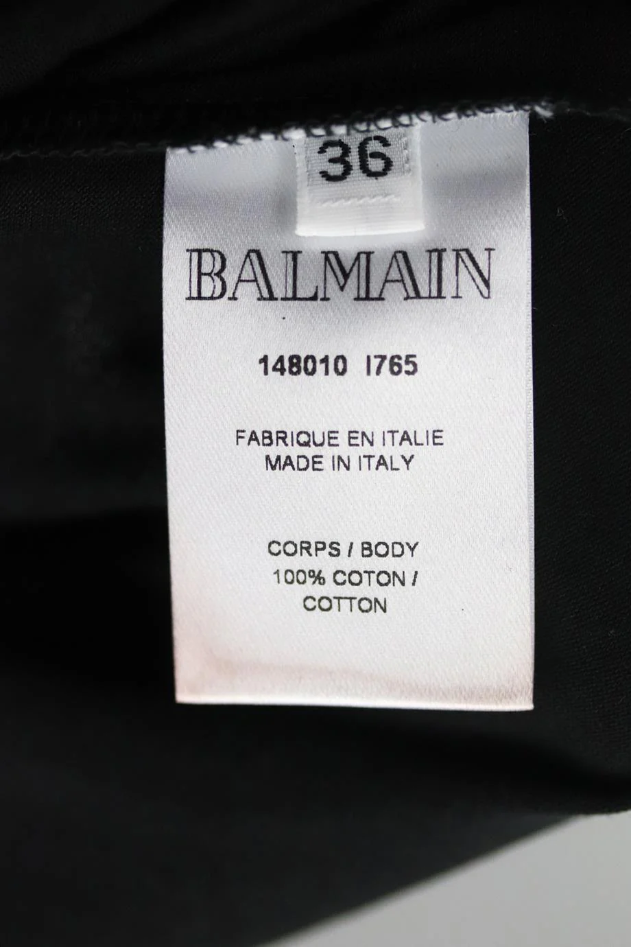 BALMAIN EMBELLISHED PRINTED COTTON JERSEY TOP FR 36 UK 8 - Image 7