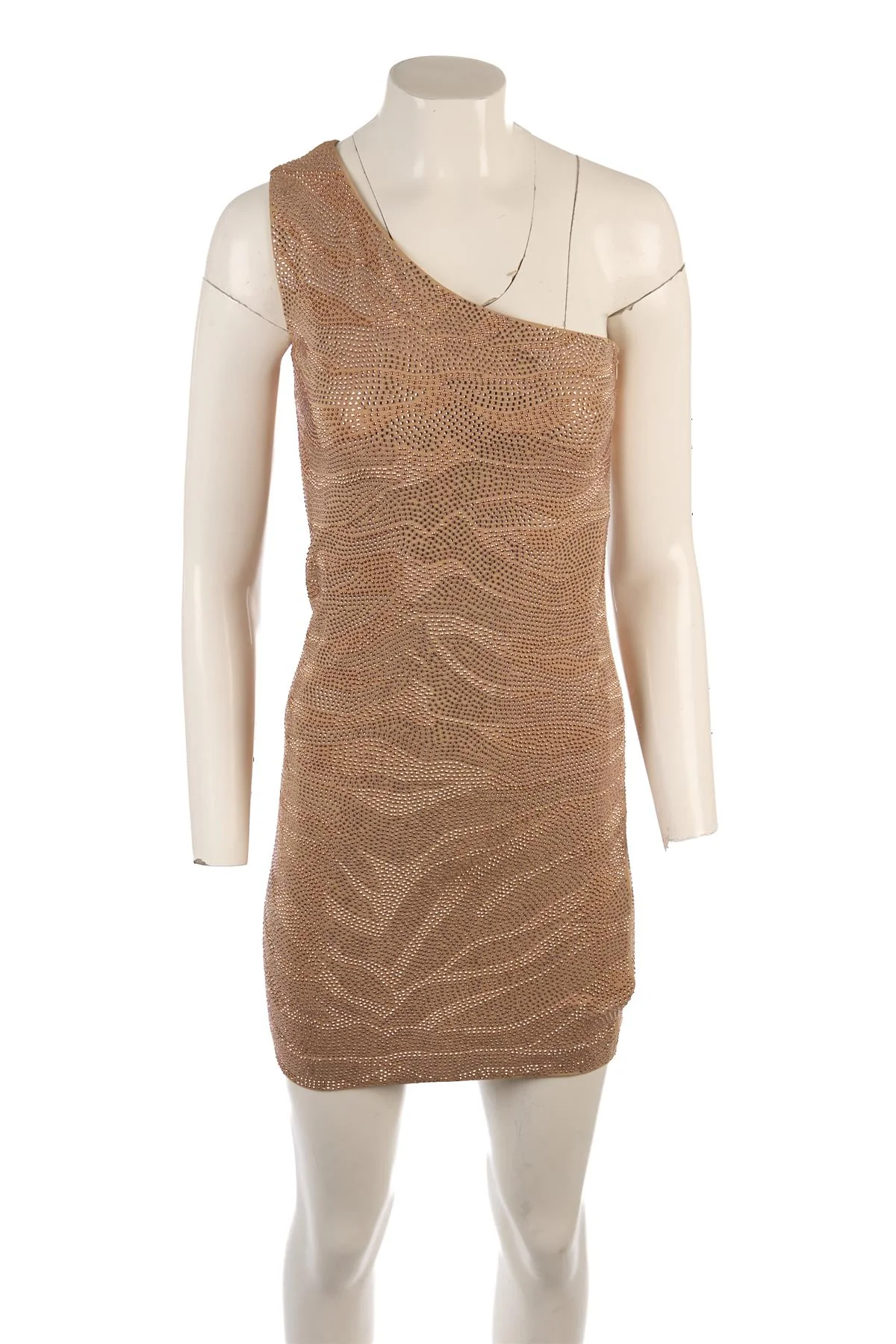 BALMAIN GOLD CRYSTAL MINI DRESS FR 36 UK 8 - Image 2