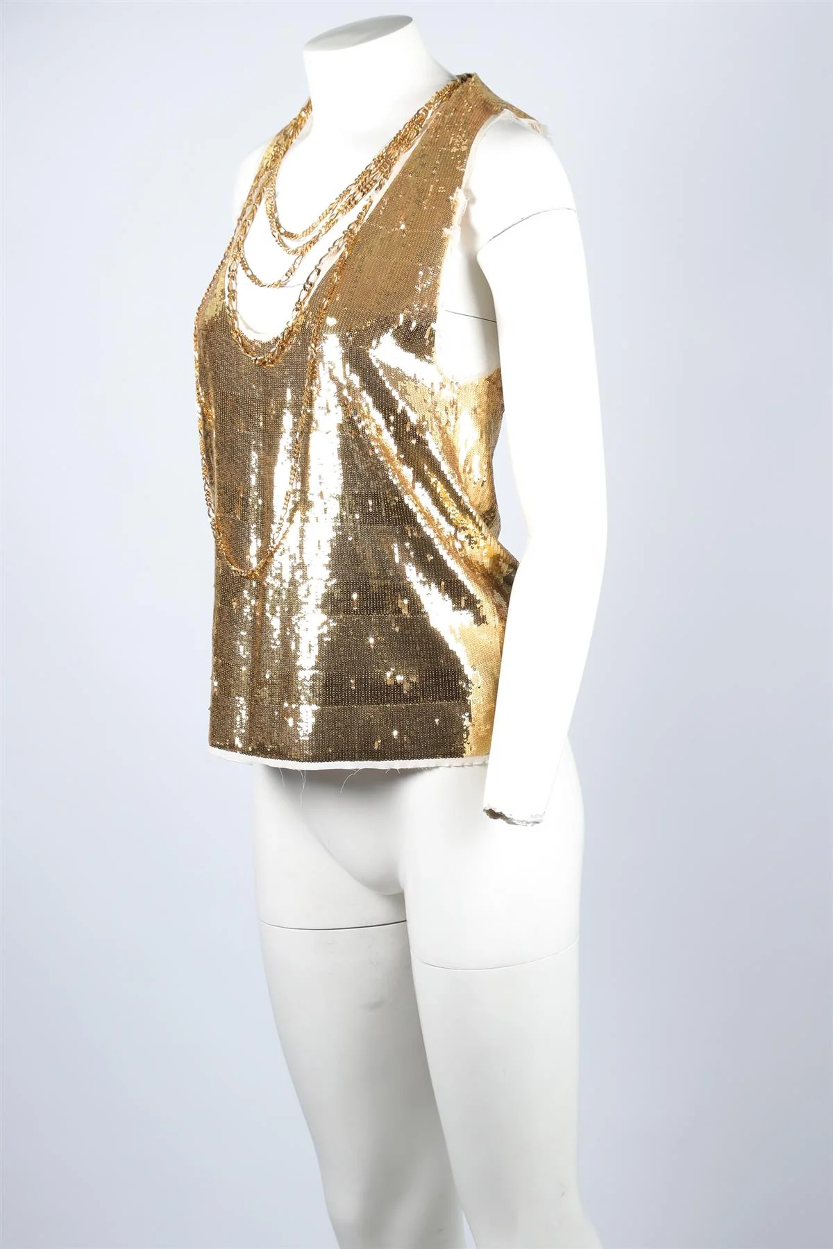 BALMAIN GOLD SEQUIN TOP FR 34 UK 6 - Image 3