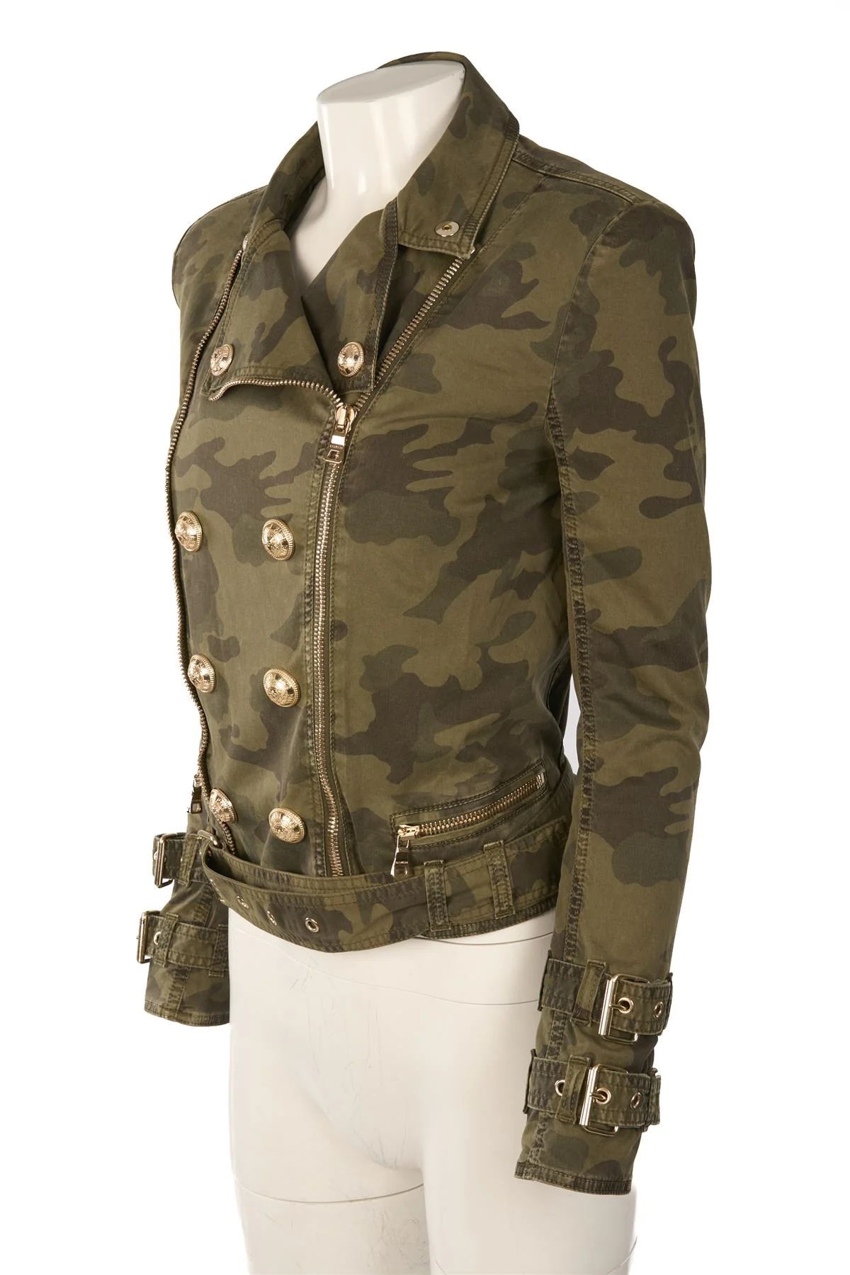 BALMAIN GREEN COTTON JACKET FR 36 UK 8 - Image 3
