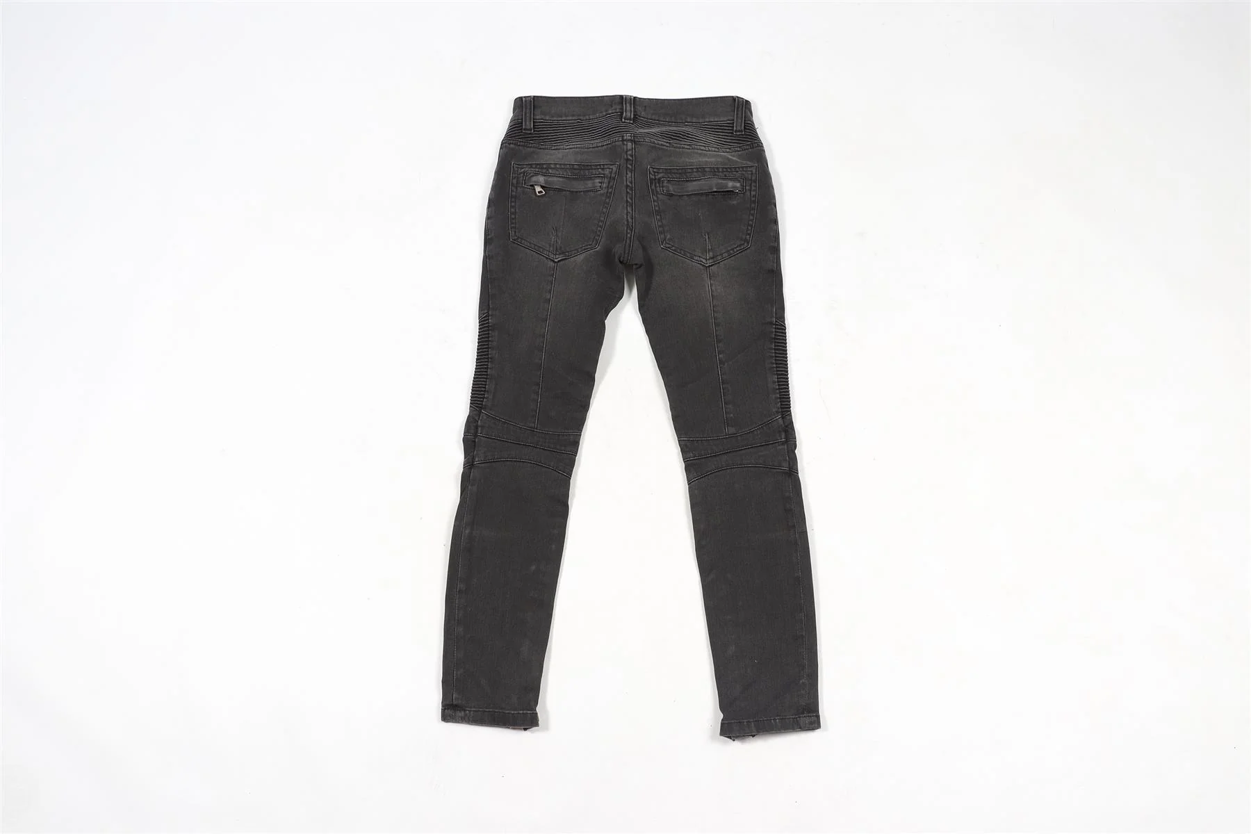 BALMAIN GREY LOW RISE SKINNY JEANS FR 34 UK 6 - Image 4
