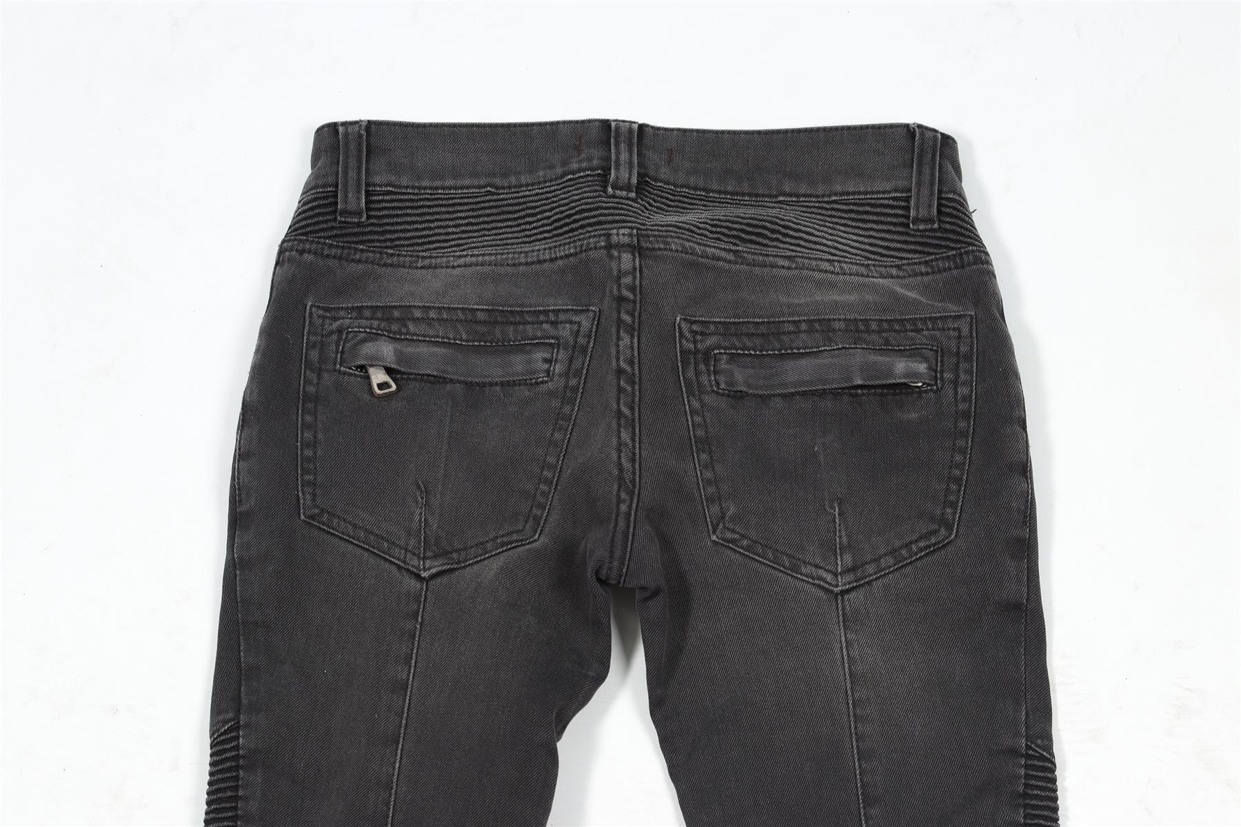 BALMAIN GREY LOW RISE SKINNY JEANS FR 34 UK 6 - Image 5