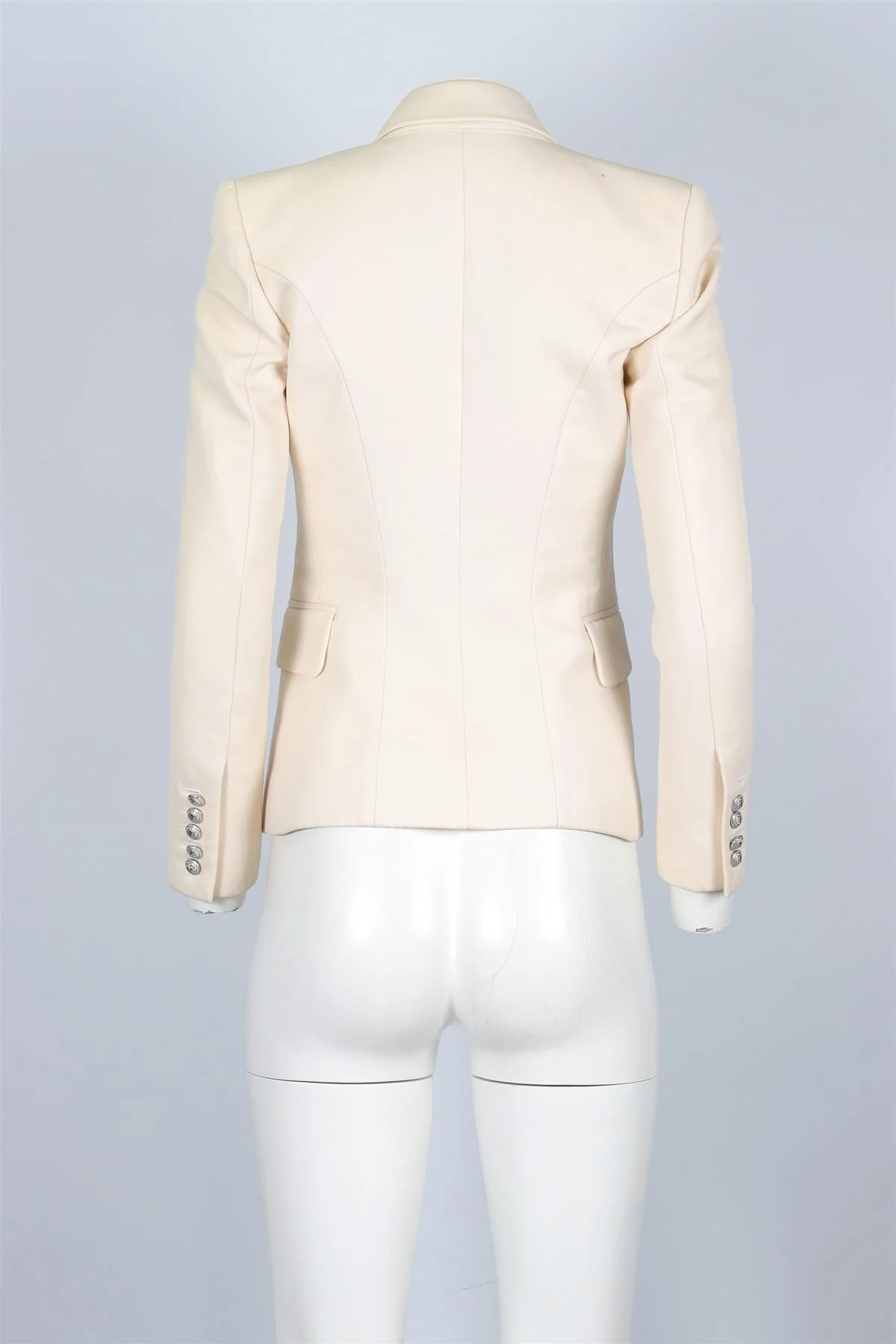 BALMAIN IVORY WOOL BLAZER FR 34 UK 6 - Image 4