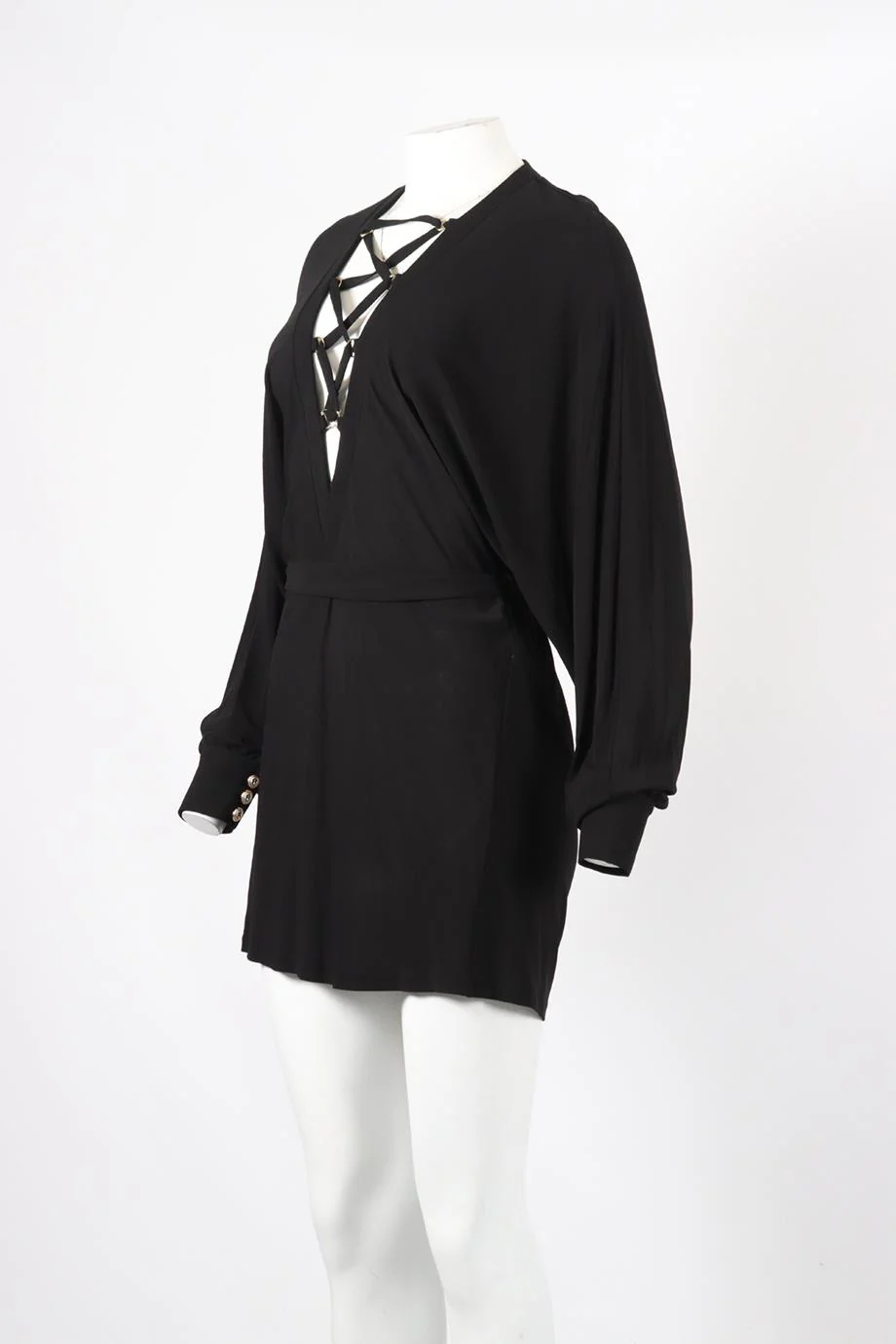 BALMAIN JERSEY MINI DRESS FR 36 UK 8 - Image 3