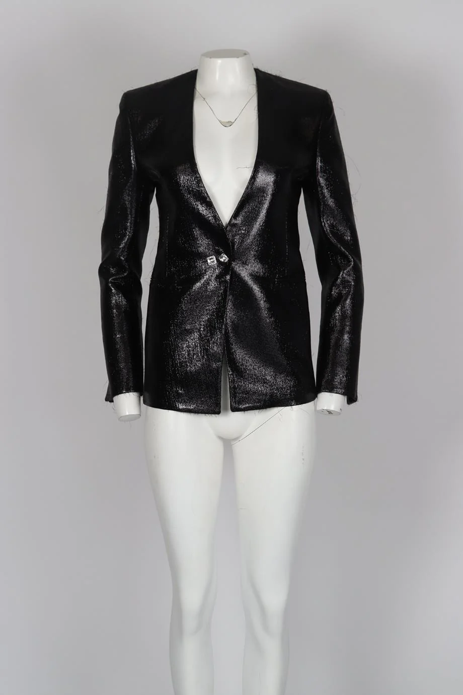 BALMAIN LAME WOOL BLEND BLAZER FR 38 UK 10 - Image 2