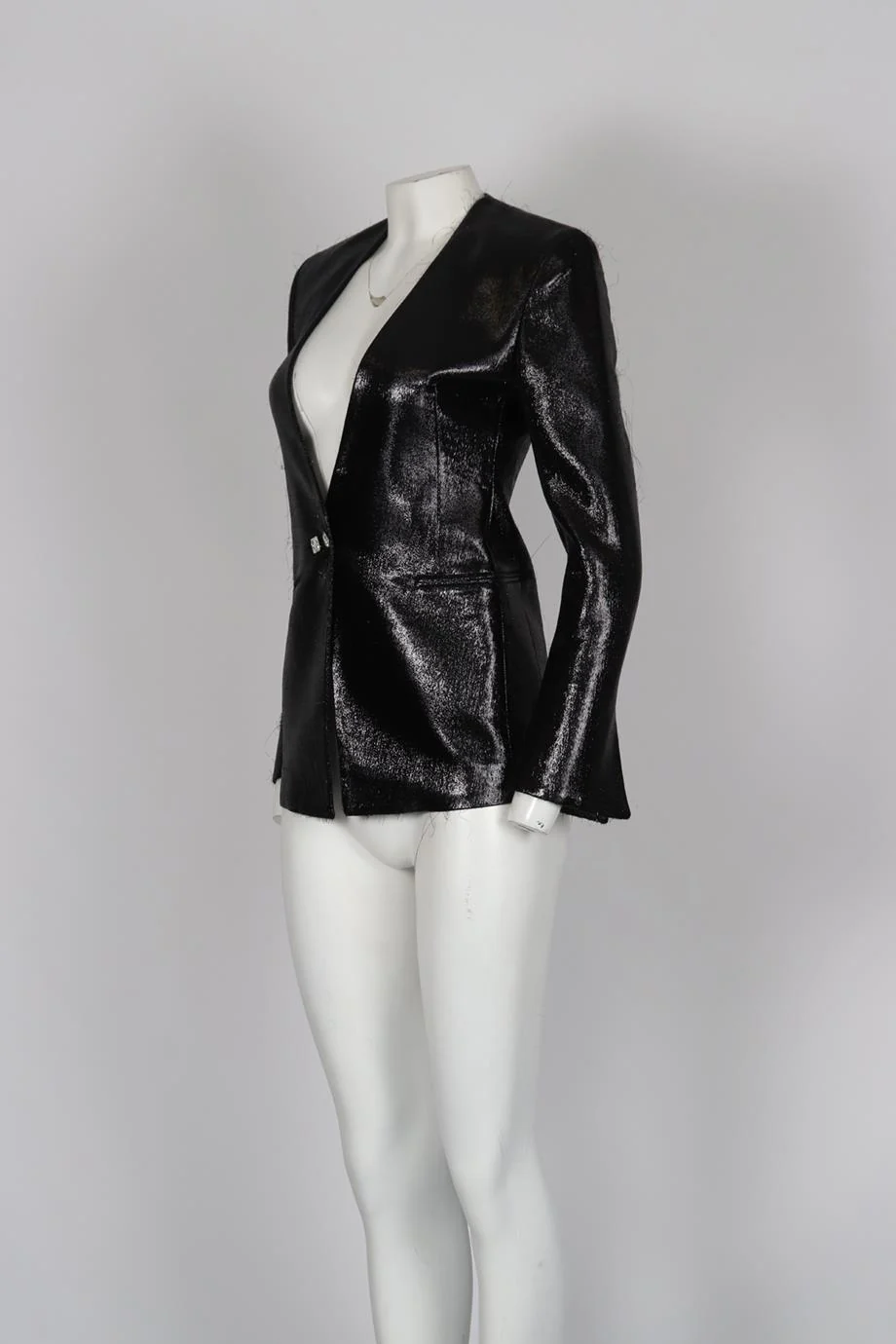 BALMAIN LAME WOOL BLEND BLAZER FR 38 UK 10 - Image 3
