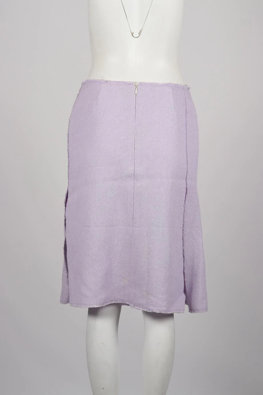 BALMAIN METALLIC COTTON BLEND TWEED SKIRT FR 42 UK 14 - Image 4