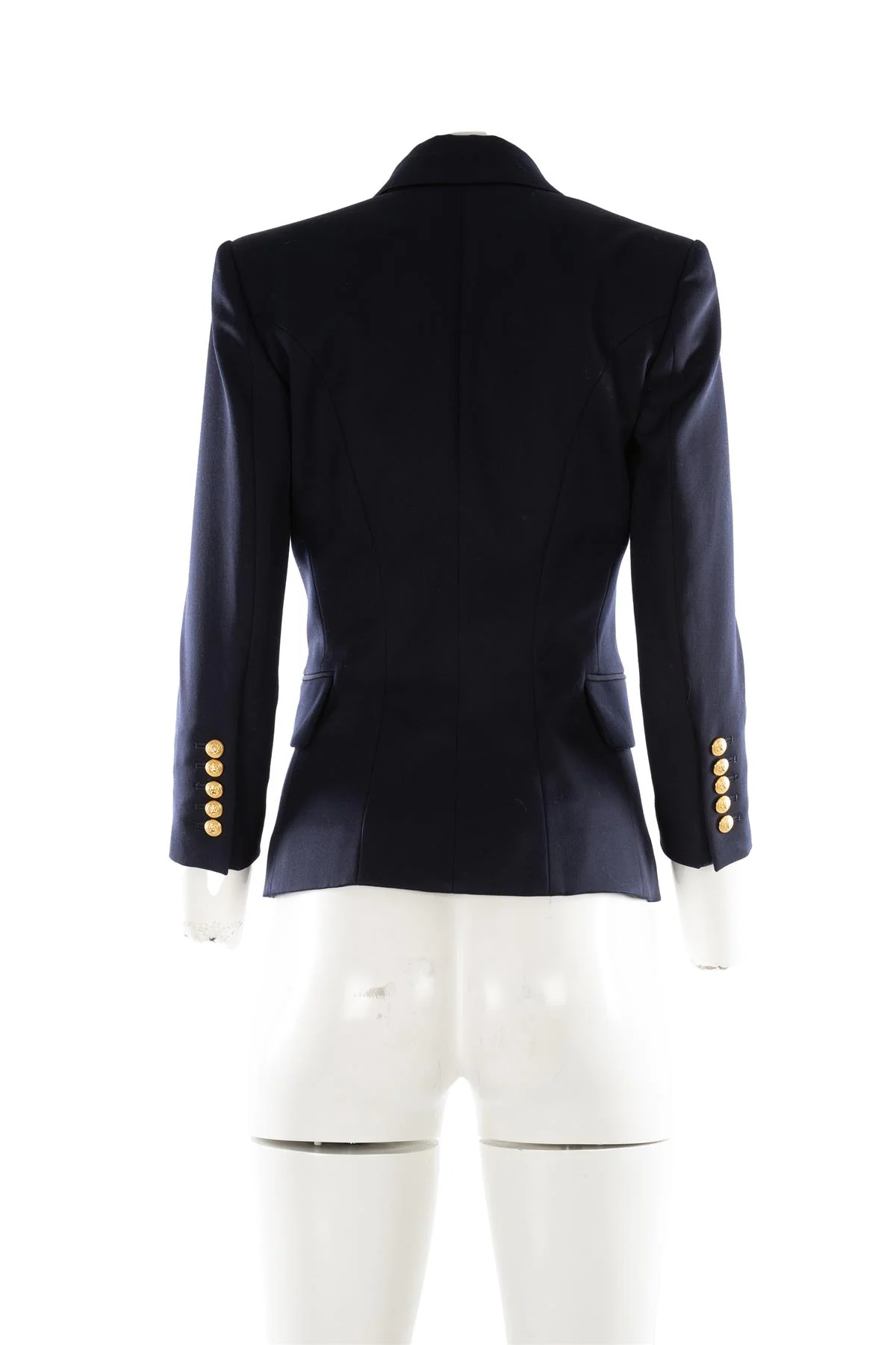 BALMAIN NAVY WOOL BLAZER FR 36 UK 8 - Image 4