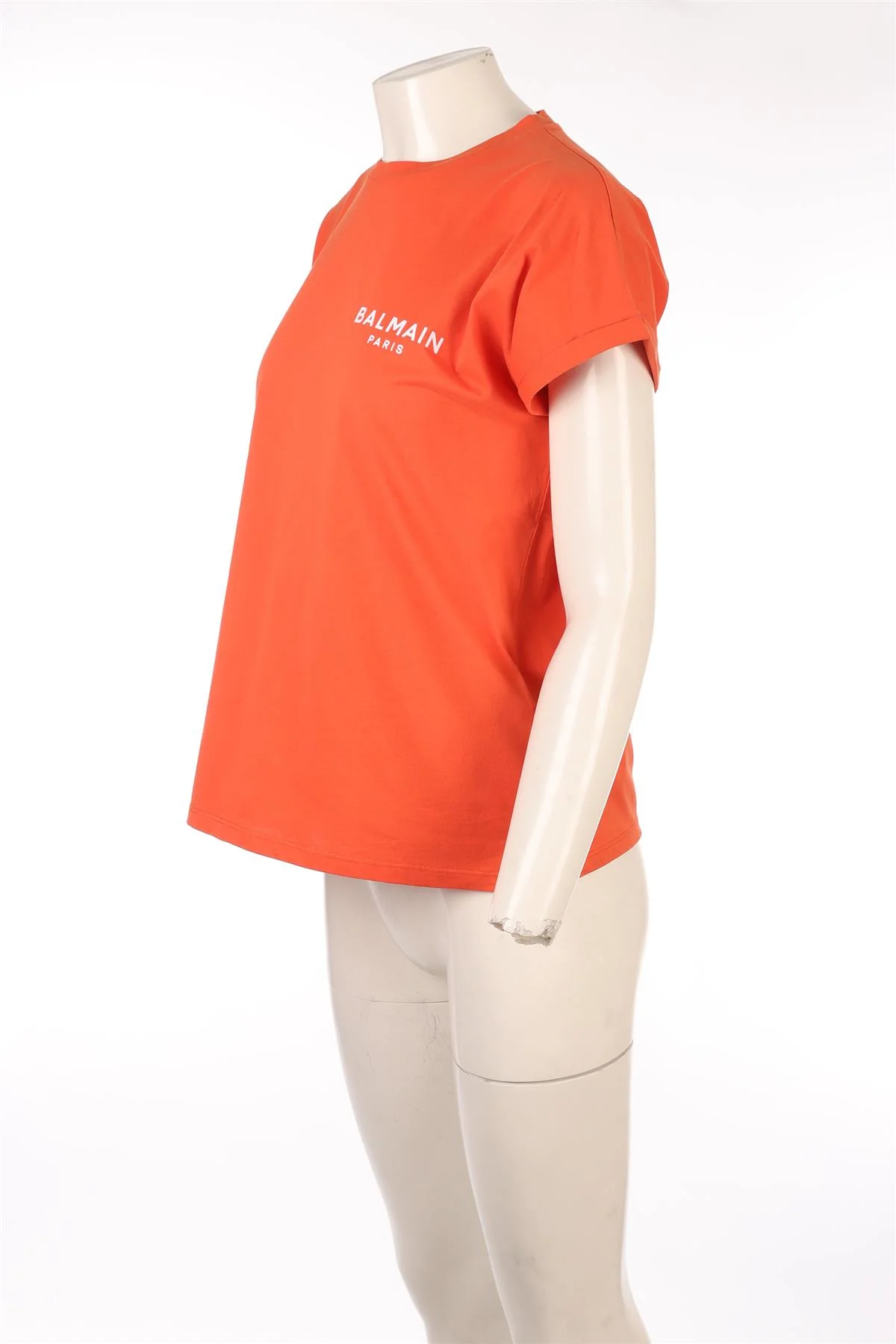 BALMAIN ORANGE COTTON T-SHIRT SMALL - Image 3