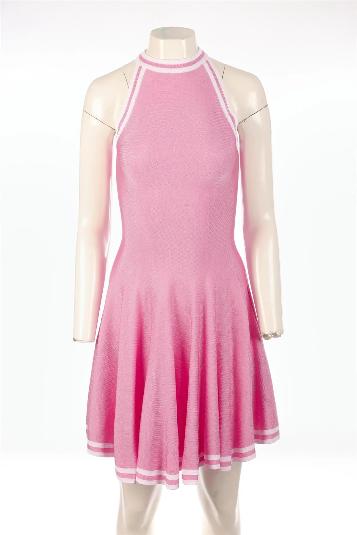 BALMAIN PINK KNIT MINI DRESS FR 36 UK 8 - Image 2