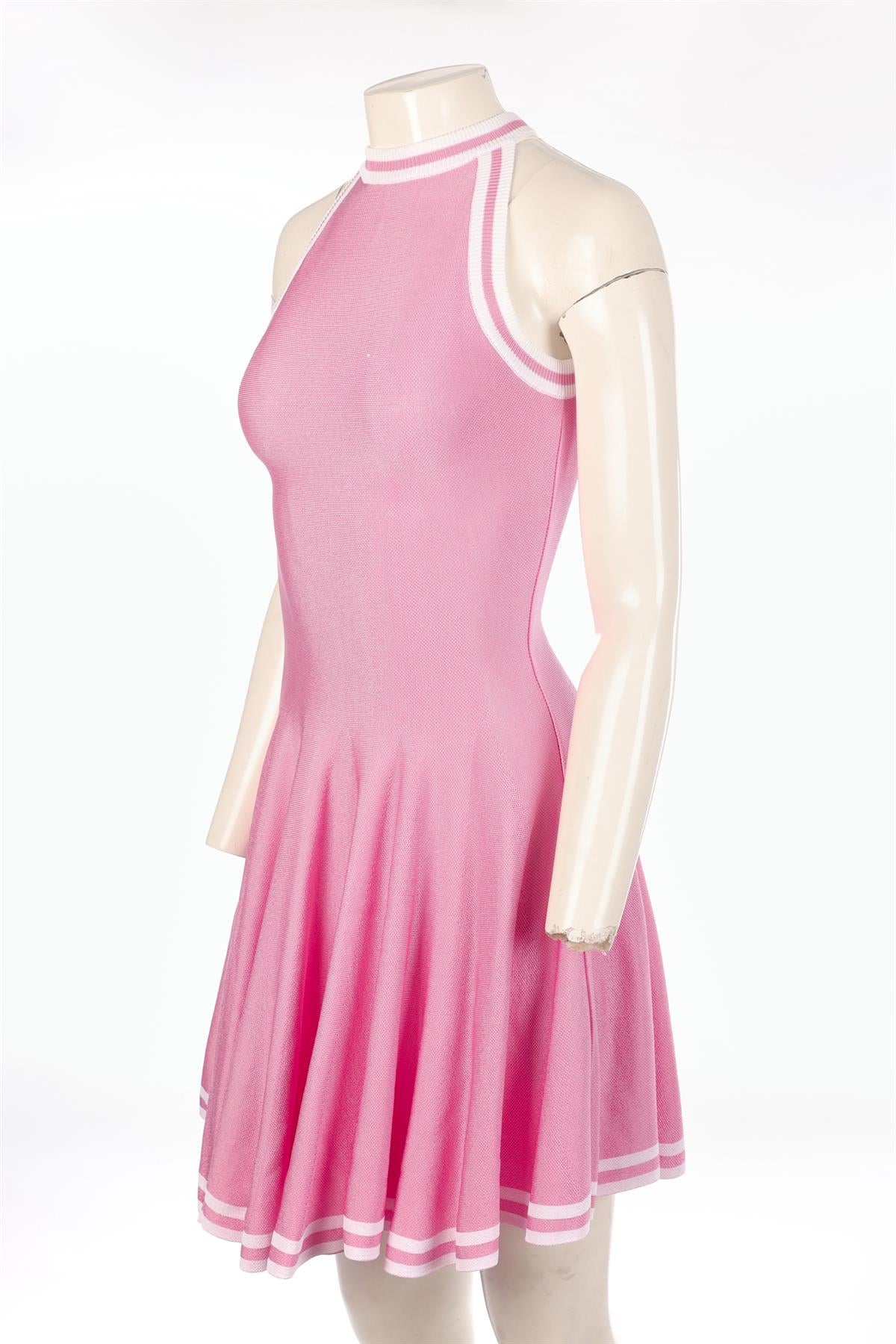 BALMAIN PINK KNIT MINI DRESS FR 36 UK 8 - Image 3