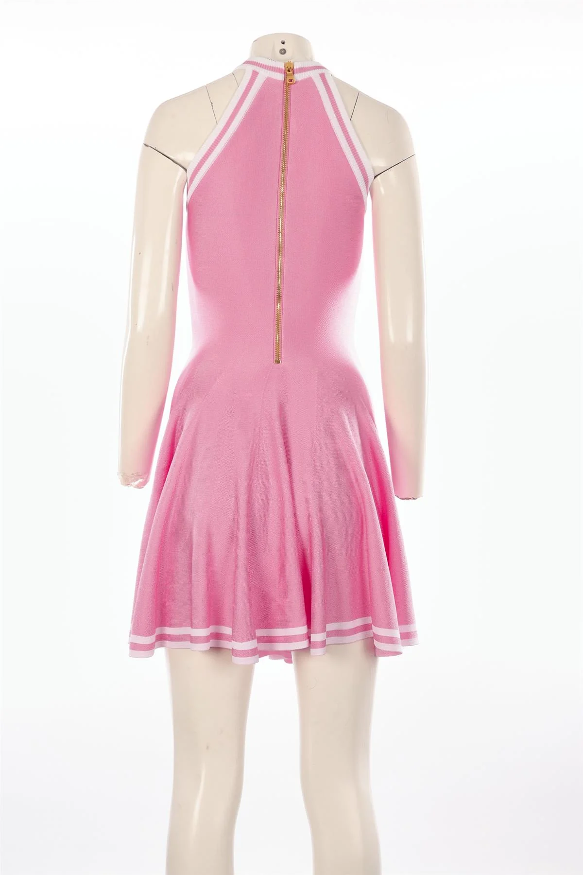 BALMAIN PINK KNIT MINI DRESS FR 36 UK 8 - Image 4