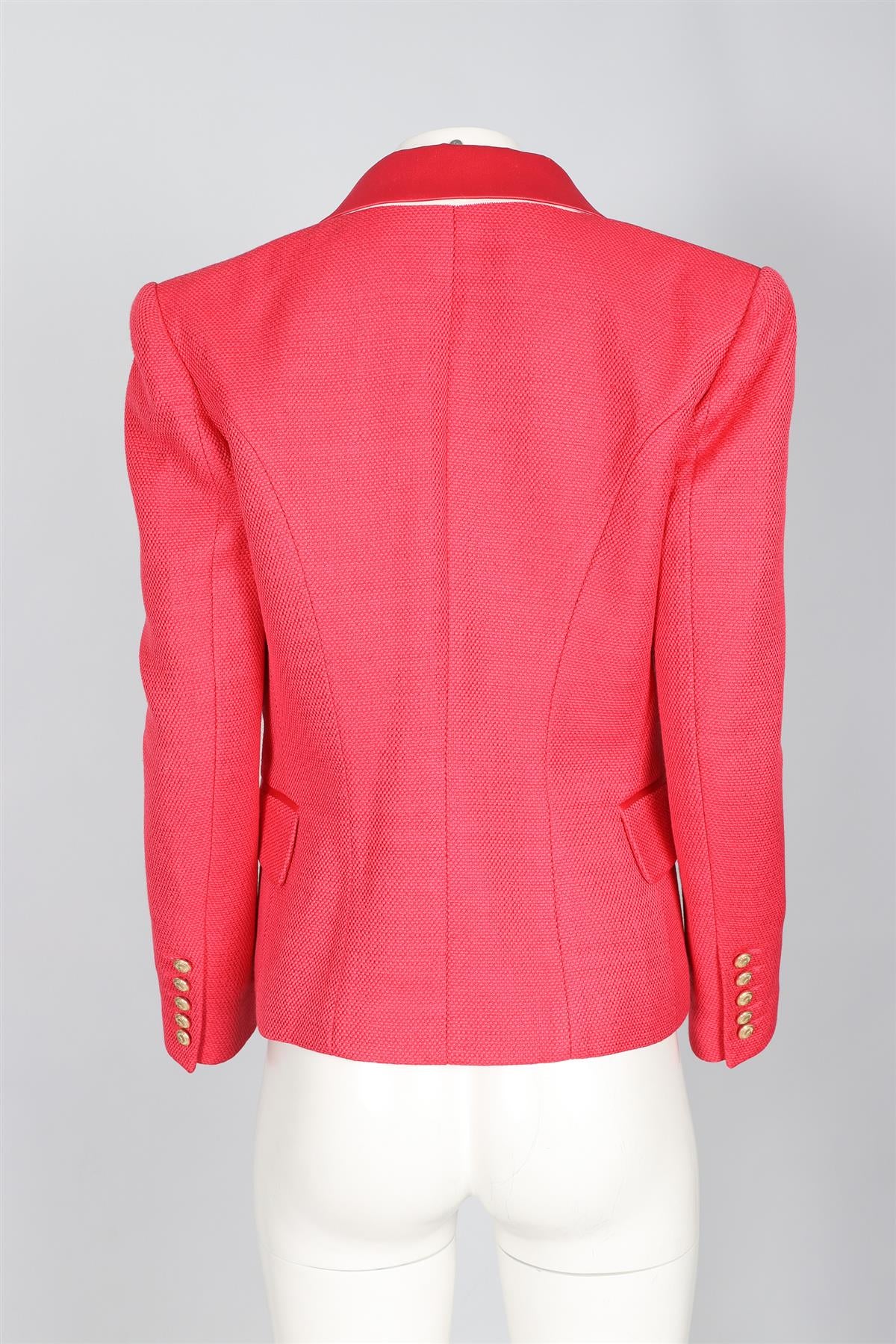 BALMAIN PINK WOVEN BLAZER FR 40 UK 12 - Image 4