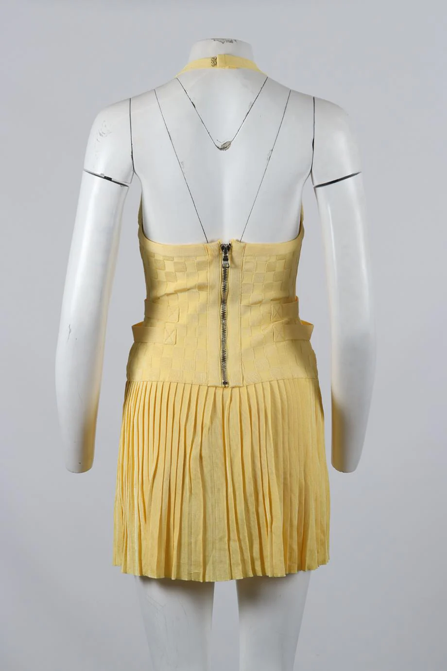 BALMAIN PLEATED KNIT MINI DRESS FR 40 UK 12 - Image 4