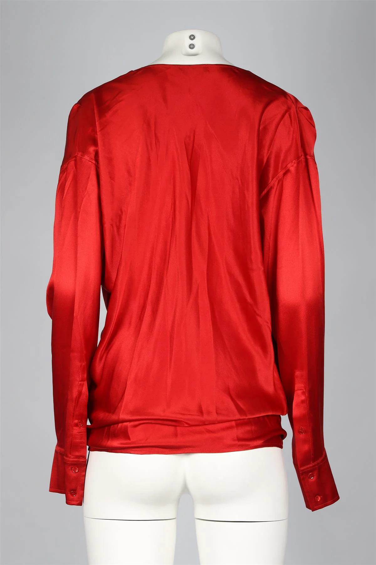 BALMAIN RED SILK TOP FR 34 UK 6 - Image 4