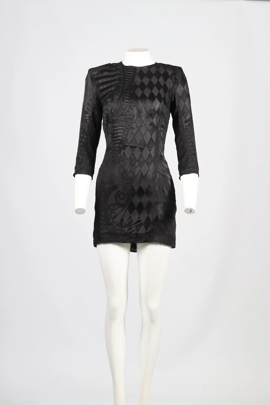 BALMAIN SILK BLEND MINI DRESS FR 40 UK 12 - Image 2