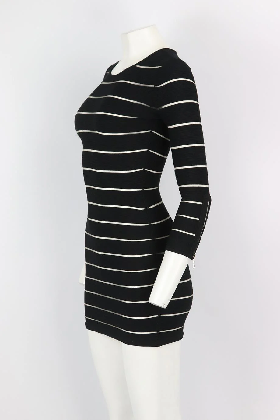 BALMAIN STRETCH KNIT MINI DRESS FR 36 UK 8 - Image 3