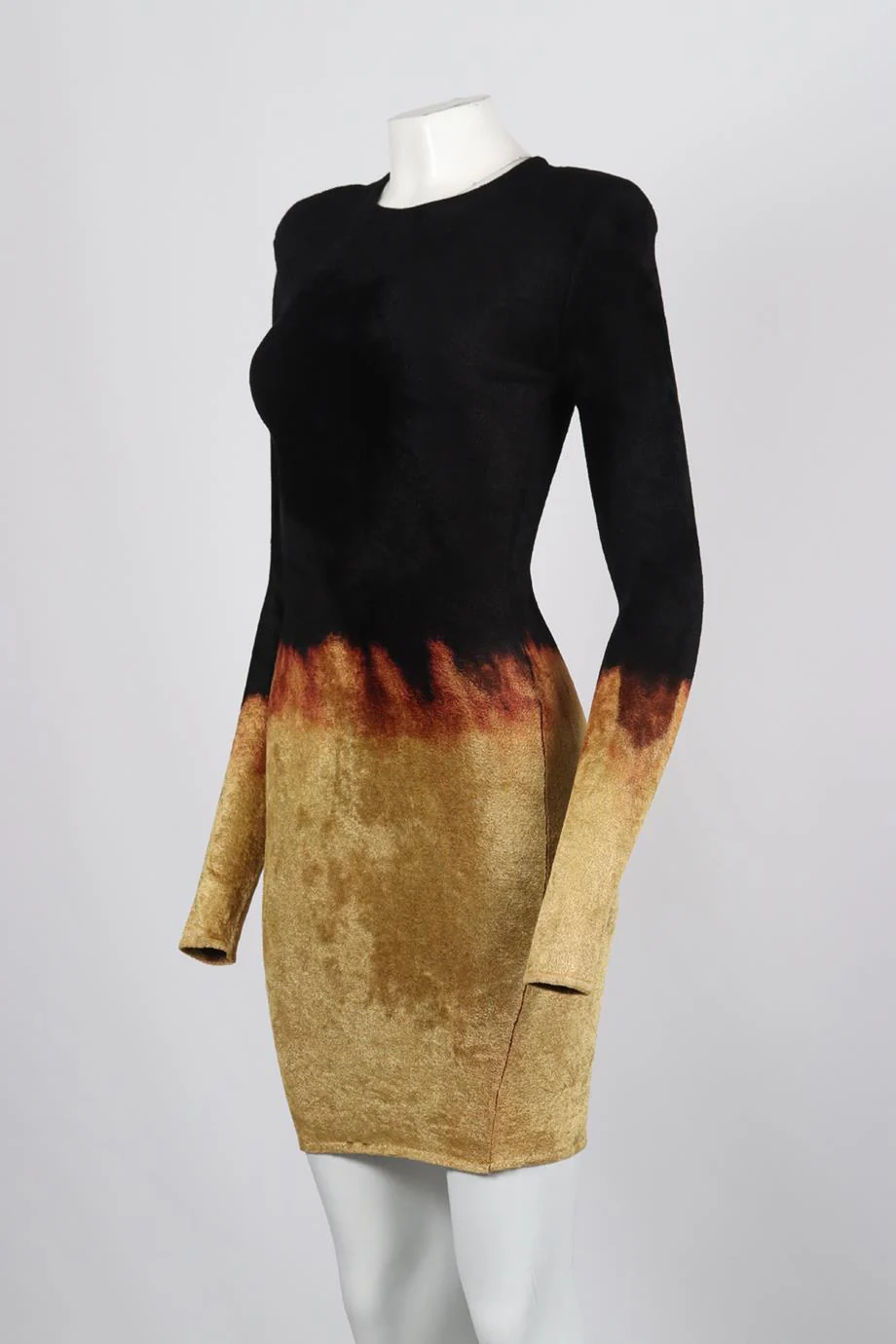 BALMAIN STRETCH KNIT MINI DRESS FR 36 UK 8 - Image 3