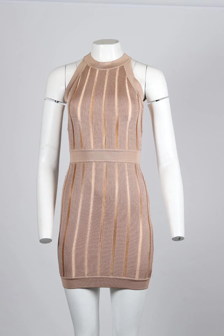 BALMAIN STRETCH KNIT MINI DRESS FR 36 UK 8 - Image 2