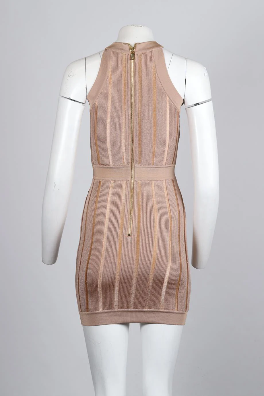 BALMAIN STRETCH KNIT MINI DRESS FR 36 UK 8 - Image 4