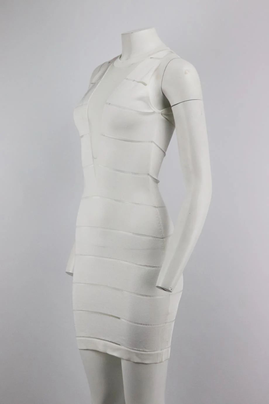 BALMAIN STRETCH KNIT MINI DRESS FR 36 UK 8 - Image 3