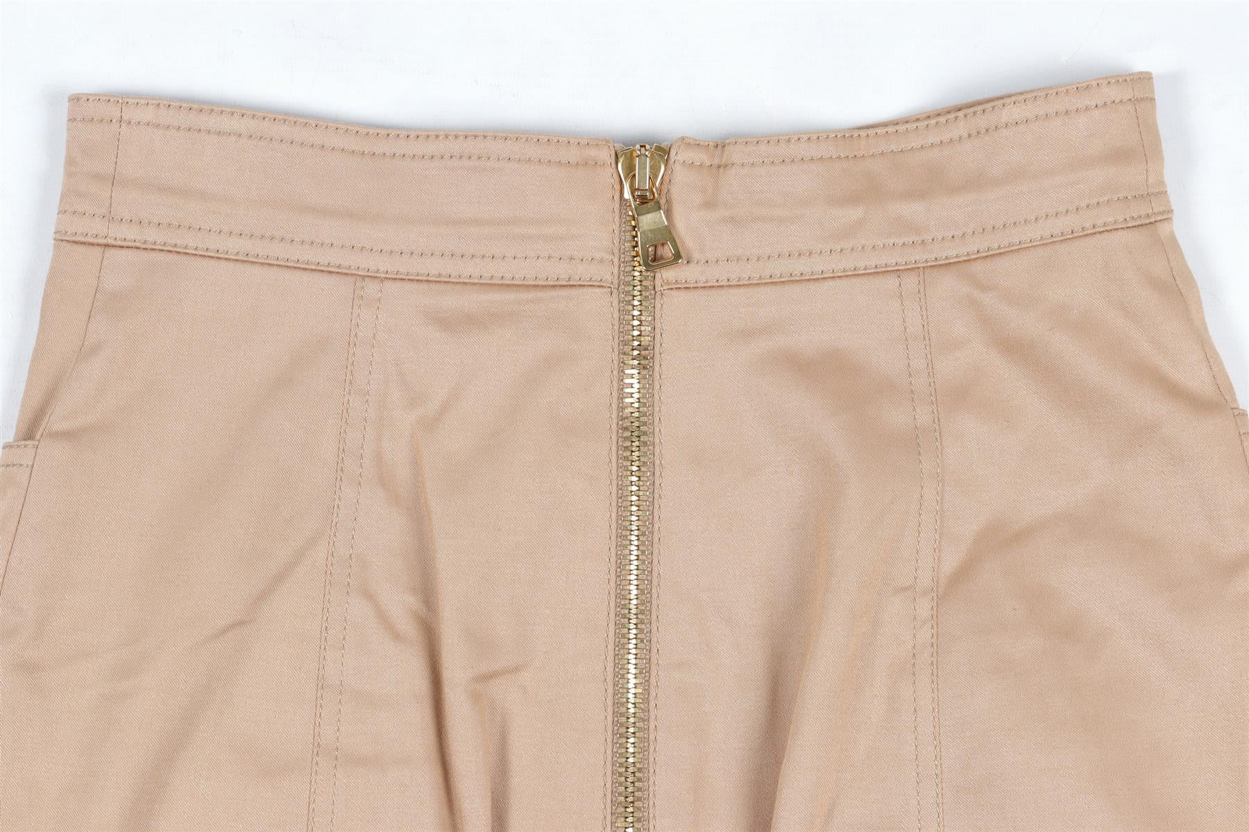 BALMAIN TAN COTTON MINI SKIRT FR 36 UK 8 - Image 5