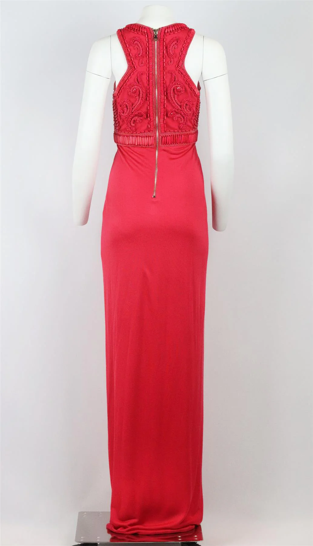 BALMAIN WRAP EFFECT EMBELLISHED JERSEY GOWN FR 40 UK 12 - Image 4