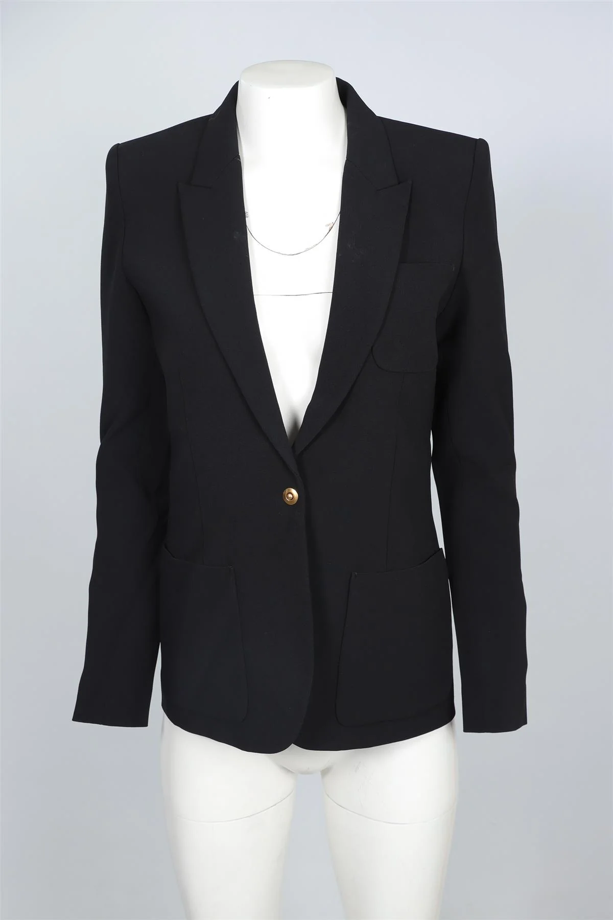 BARBARA BUI BLACK WOVEN BLAZER FR 38 UK 10 - Image 2