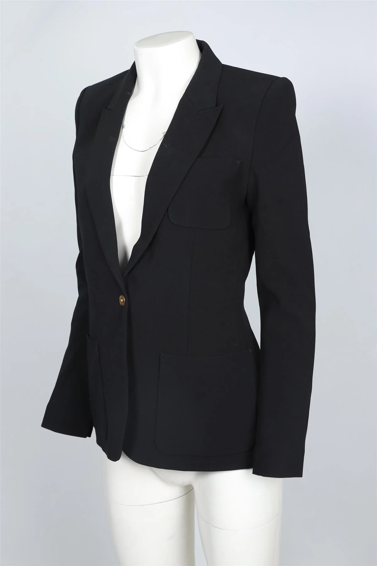 BARBARA BUI BLACK WOVEN BLAZER FR 38 UK 10 - Image 3