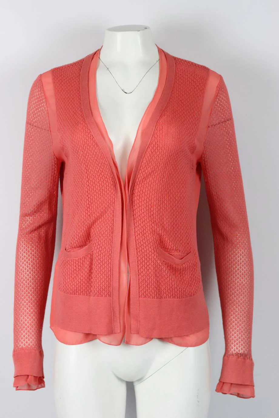 BCBG MAX AZRIA COTTON AND SILK BLEND CARDIGAN LARGE - Image 2