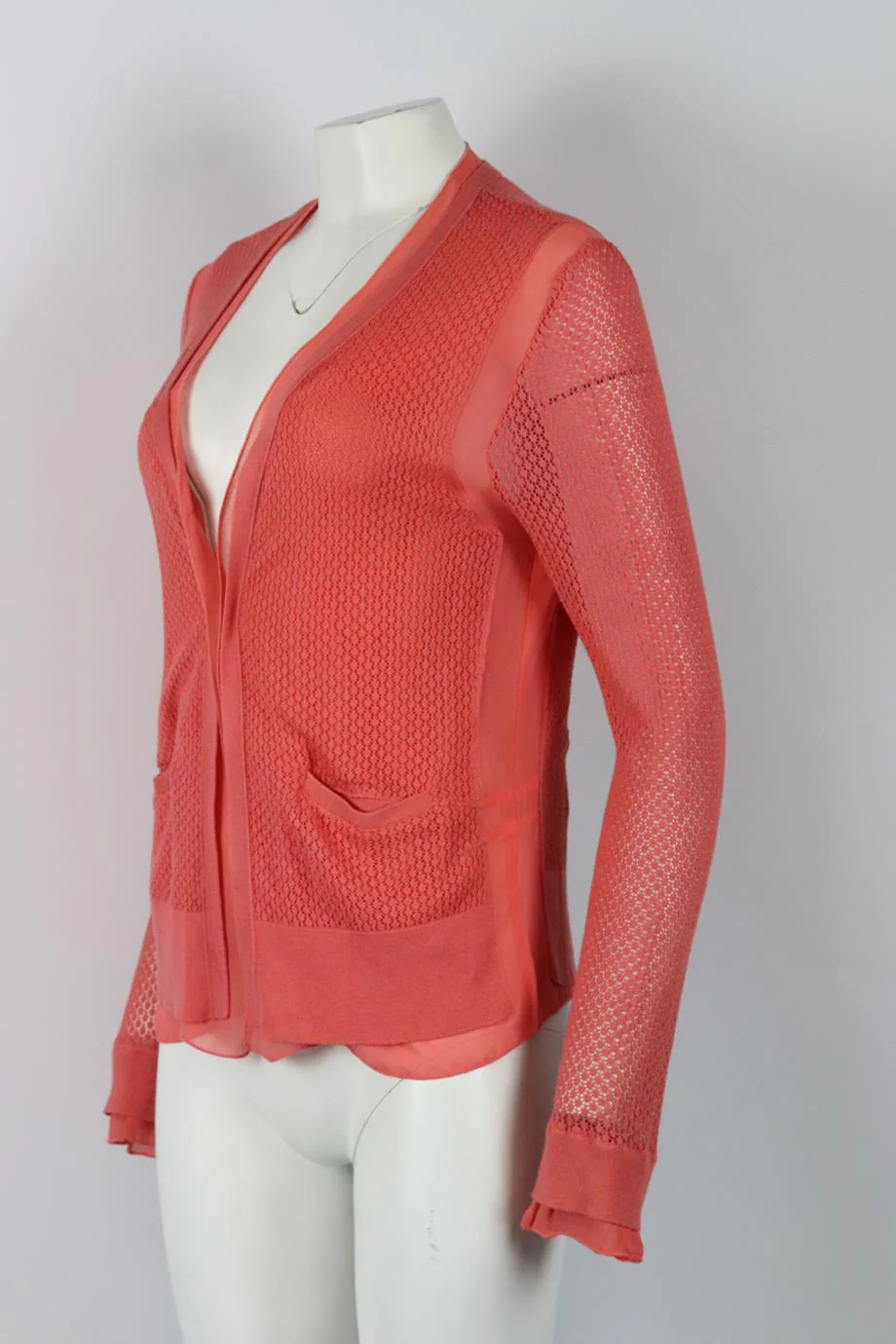 BCBG MAX AZRIA COTTON AND SILK BLEND CARDIGAN LARGE - Image 3