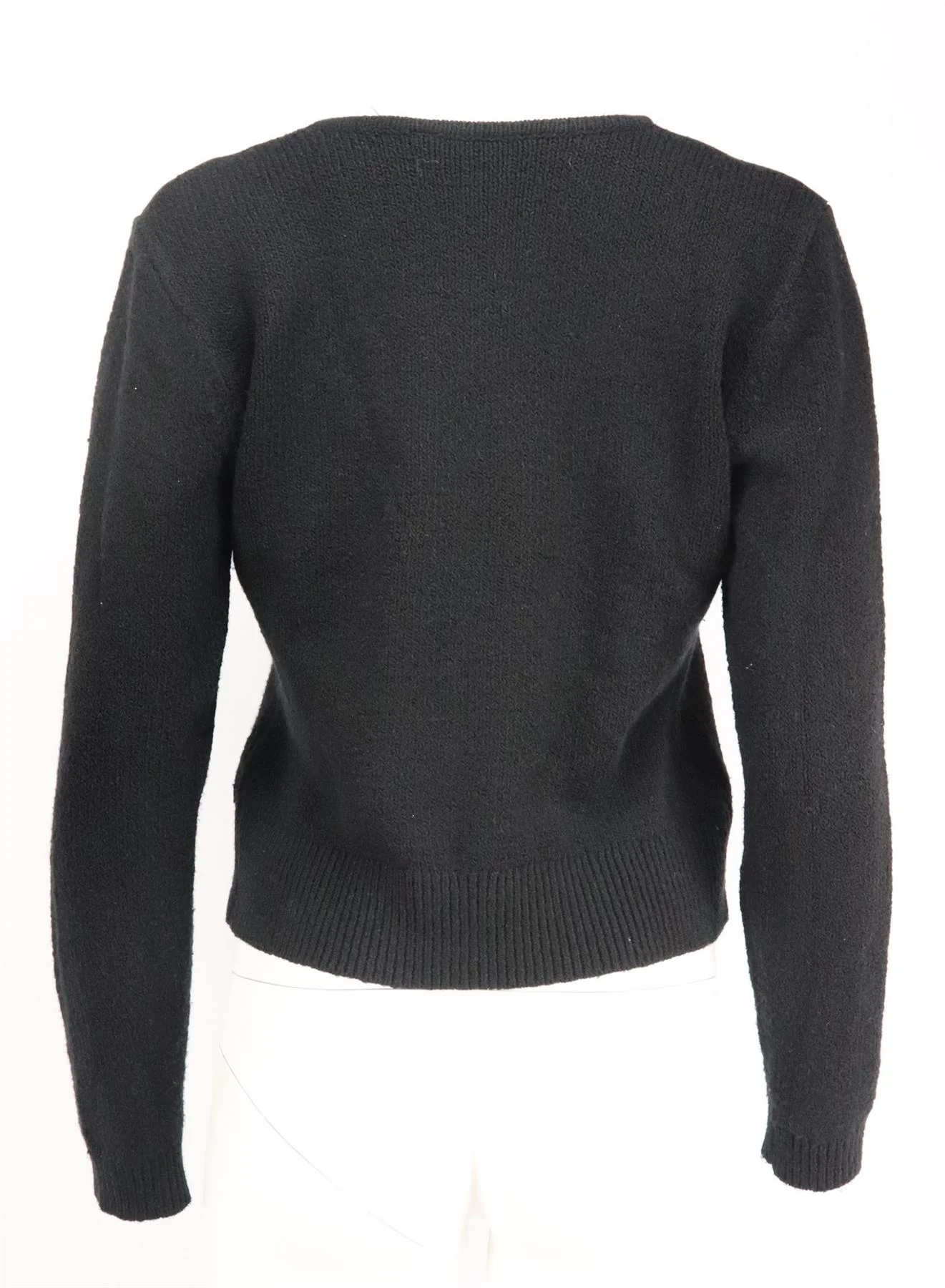 BCBG MAX AZRIA LEATHER PANELED COTTON BLEND SWEATER LARGE - Image 4