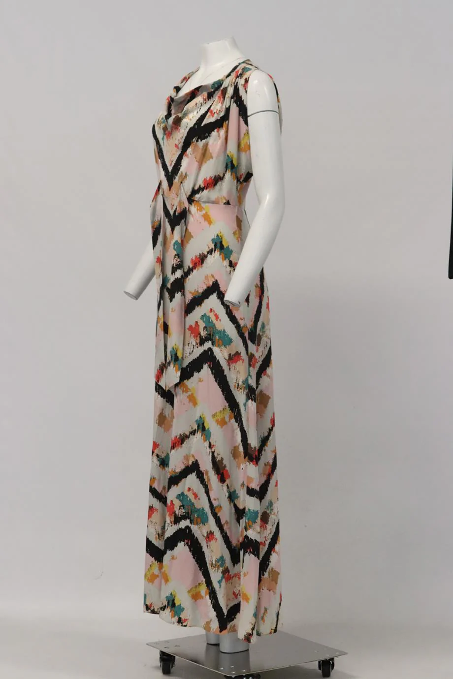 BCBG MAX AZRIA PRINTED SILK MAXI DRESS XSMALL - Image 3