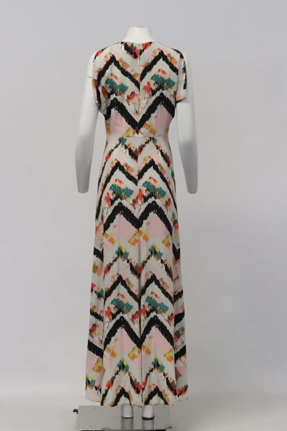 BCBG MAX AZRIA PRINTED SILK MAXI DRESS XSMALL - Image 4